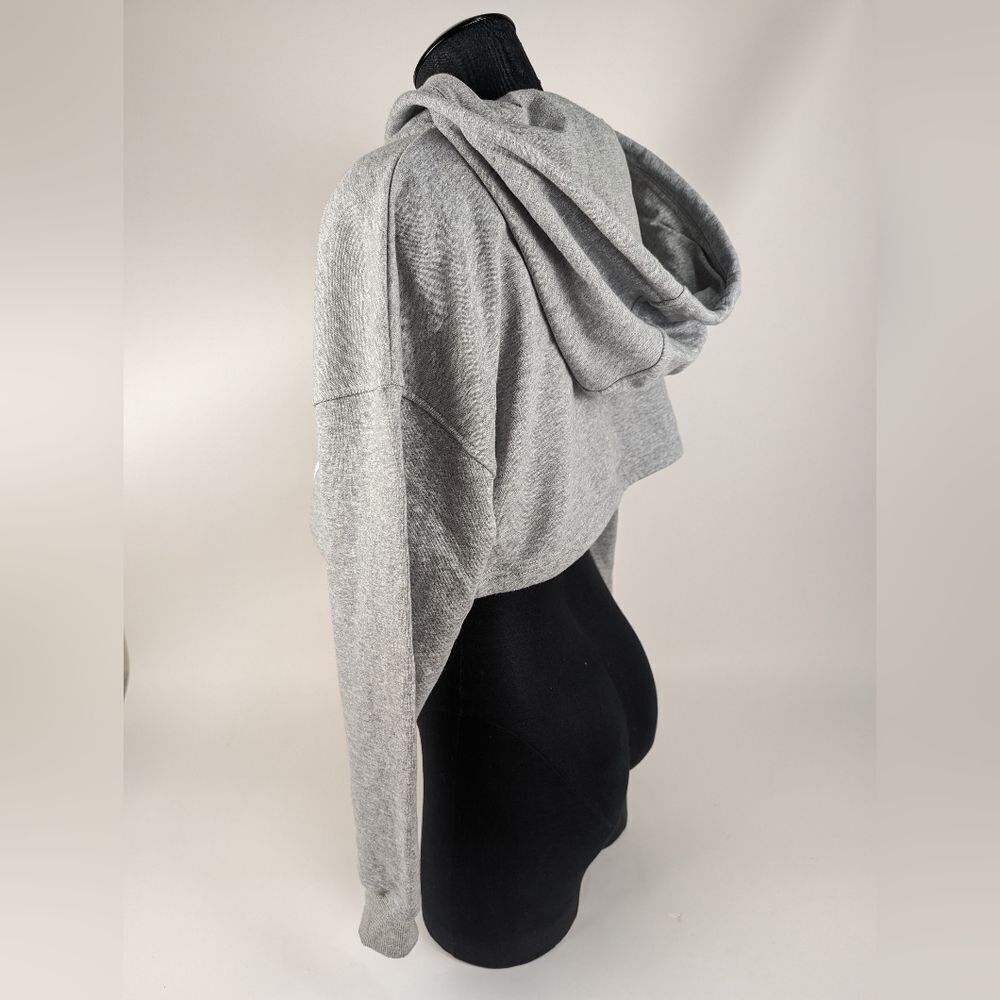 Cropped NEU Neuapparel Hoodie Sweatshirt Grey Women's Medium Long Sleeve - Picture 6 of 8